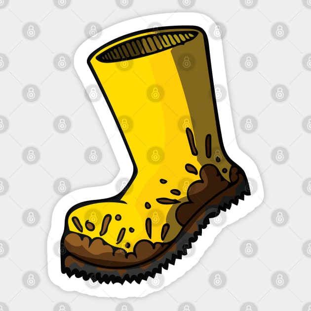 Muddy Boots Sticker by deancoledesign